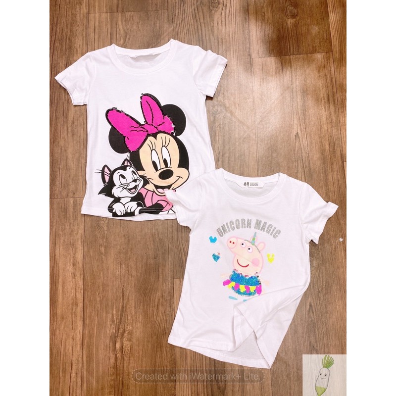 Áo thun bé gái, áo thun cộc tay bé gái, áo thun vải cotton cho bé gái họa tiết pony, peppa, minnie  APC10