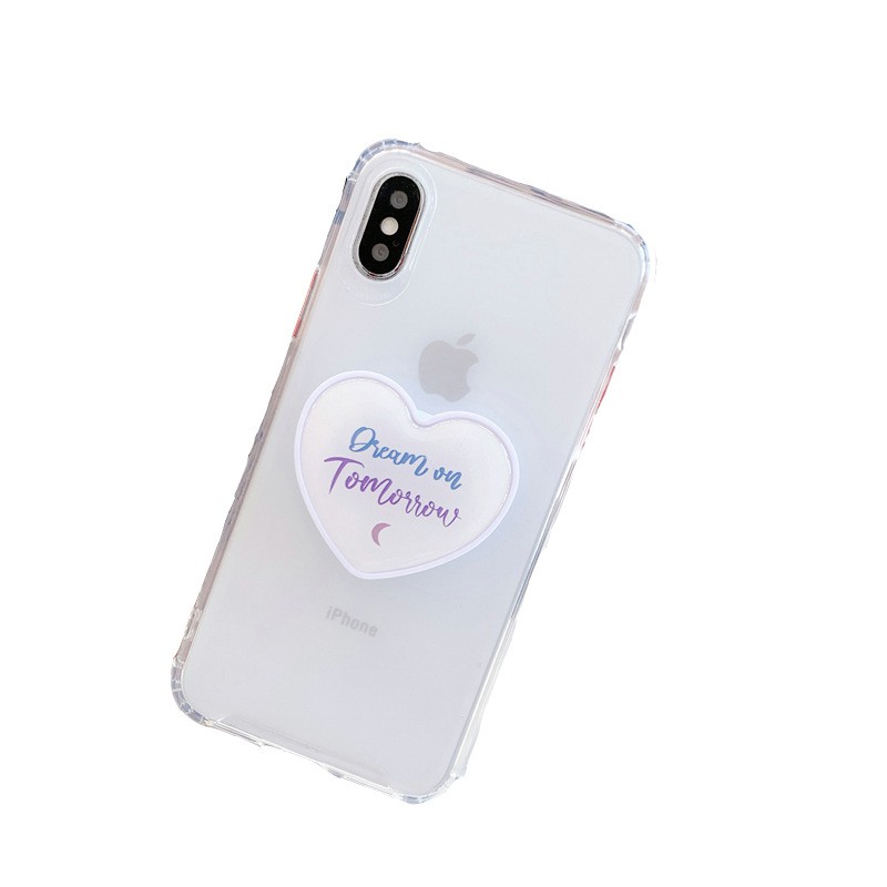 Popsocket giá đỡ điện thoại pop up trái tim in bóng TOMORROW bling bling