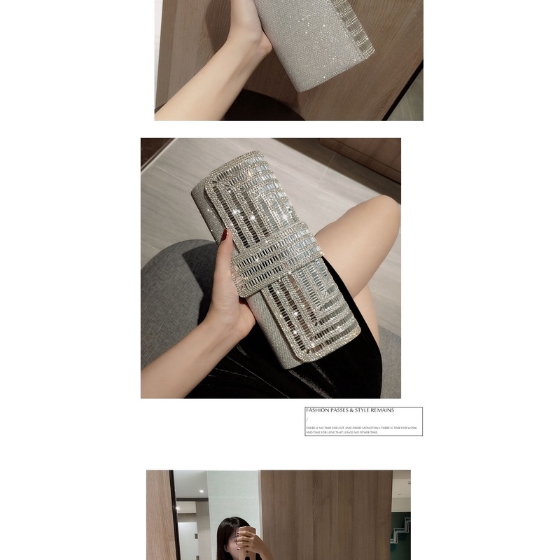 Ví cầm tay đính kim cương nhân tạo thời trang sang trọng 2022 phù hợp dự tiệc cho nữ