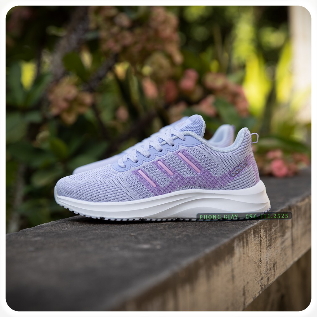 Giày sneaker nữ giày thể thao nữ A529 màu ghi tím - fullbox
