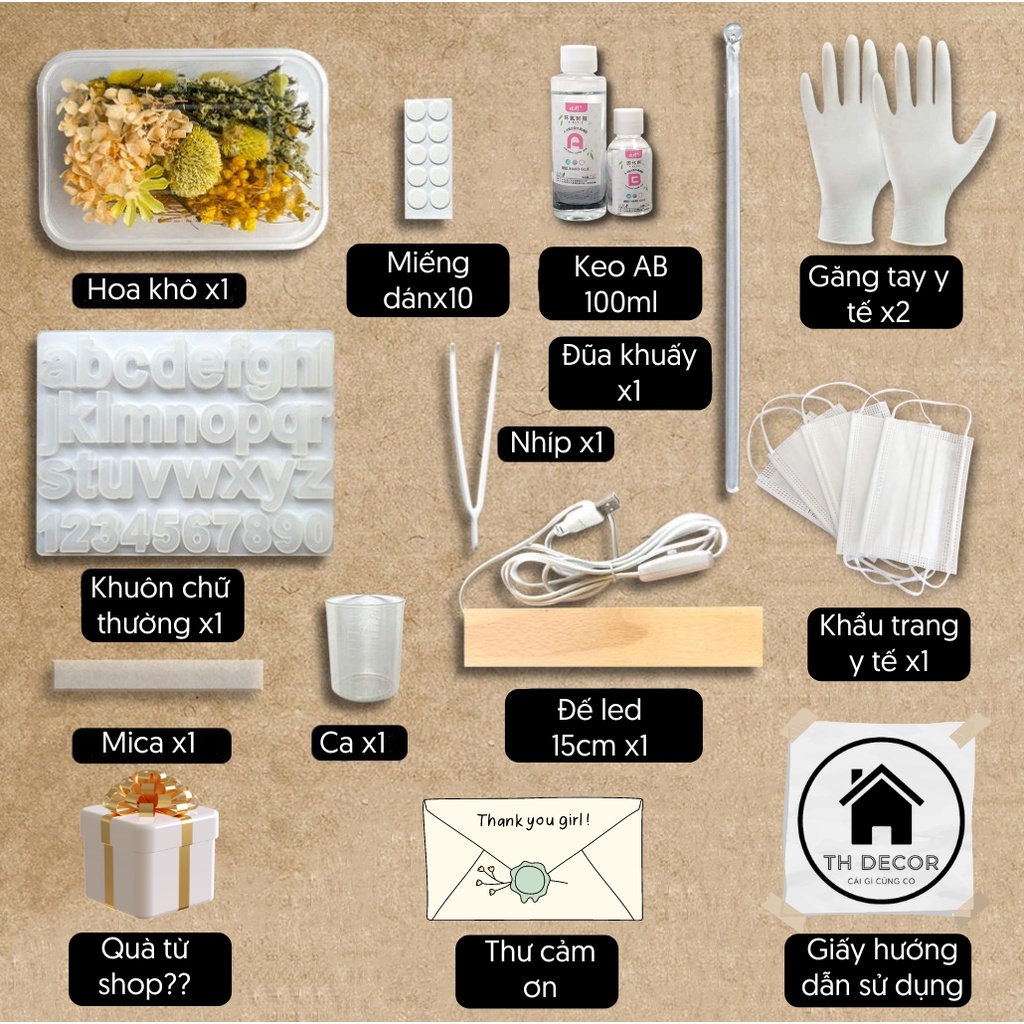 Đèn ngủ DIY đẹp làm tên theo ý thích TH decor