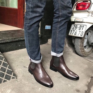 Giày Chelseaboots nâu mờ nam