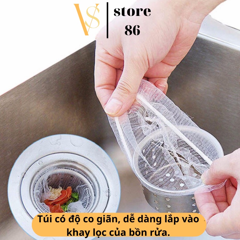 Túi Lọc Rác Bồn Rửa Chén Bát Thiết Kế Kiểu Lưới Siêu Dai Đầu Có Chun Co Giãn Chống Tắc Nghẽn Ống [ Set 100 chiếc ]