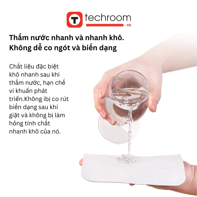 Khăn lau chuyên dụng màn hình máy tính, laptop, macbook, ipad, máy ảnh, sợi nano siêu mịn công nghệ Mỹ - Techroom.vn