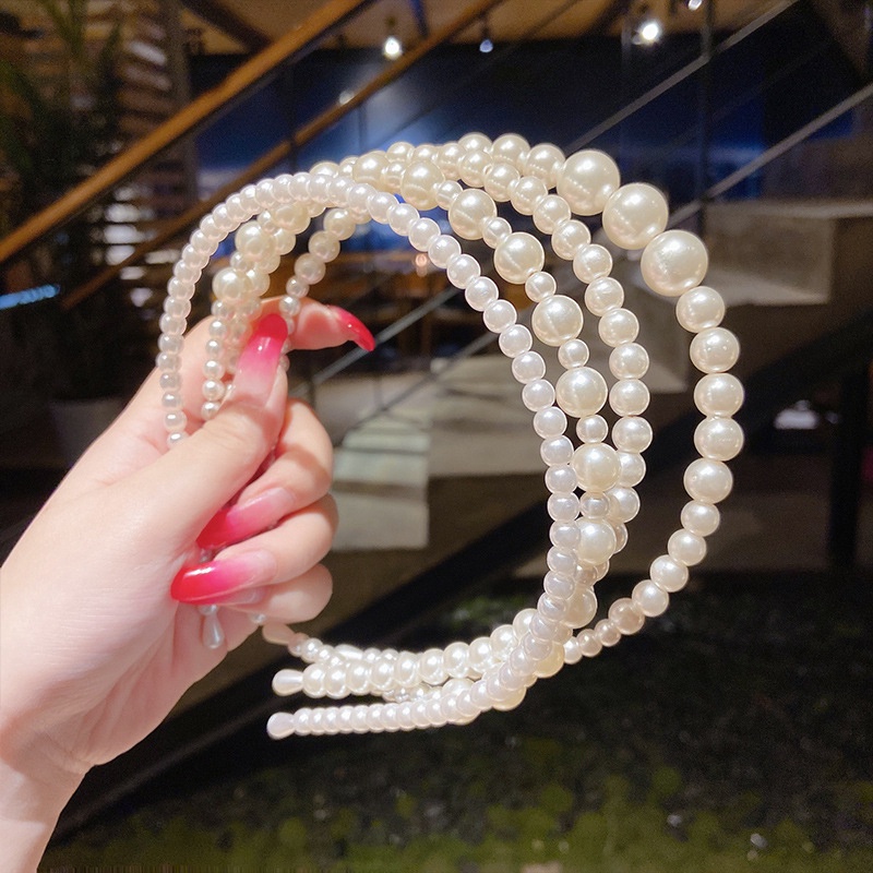 Băng Đô Bờm Cài Tóc Đính Đá Hạt Ngọc trai giả phong cách Hàn Quốc phụ kiện tóc
