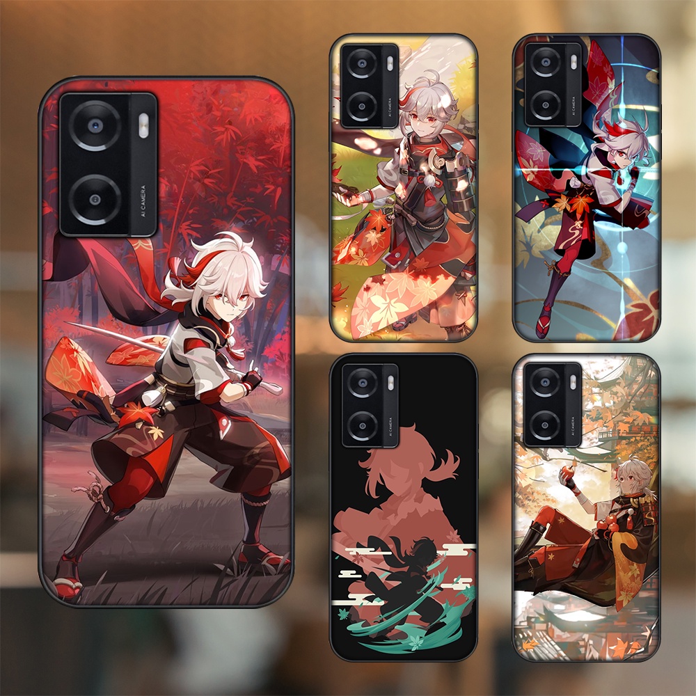 Ốp lưng Oppo A57 4G viền đen in hình Kazuha Genshin Impact