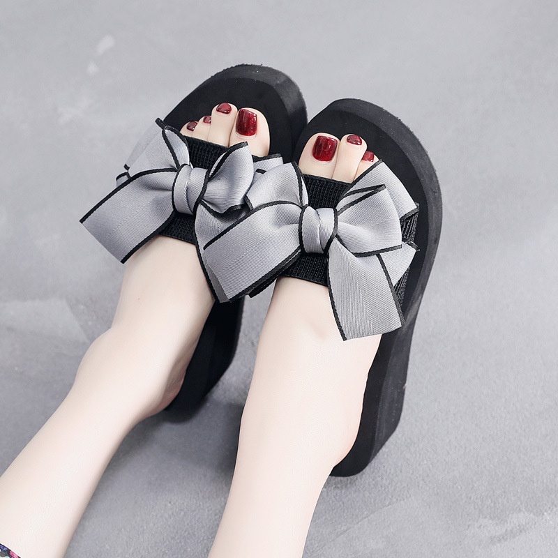 Miss Waterwheel Dép Xỏ Ngón Đế Dày Đính Nơ Thời Trang Mùa Hè Mới Cho Nữ