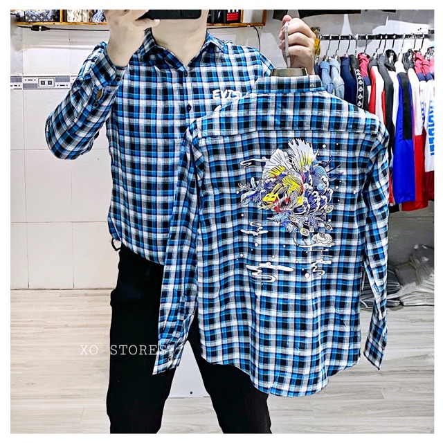 Sơ mi karo evisu 2020