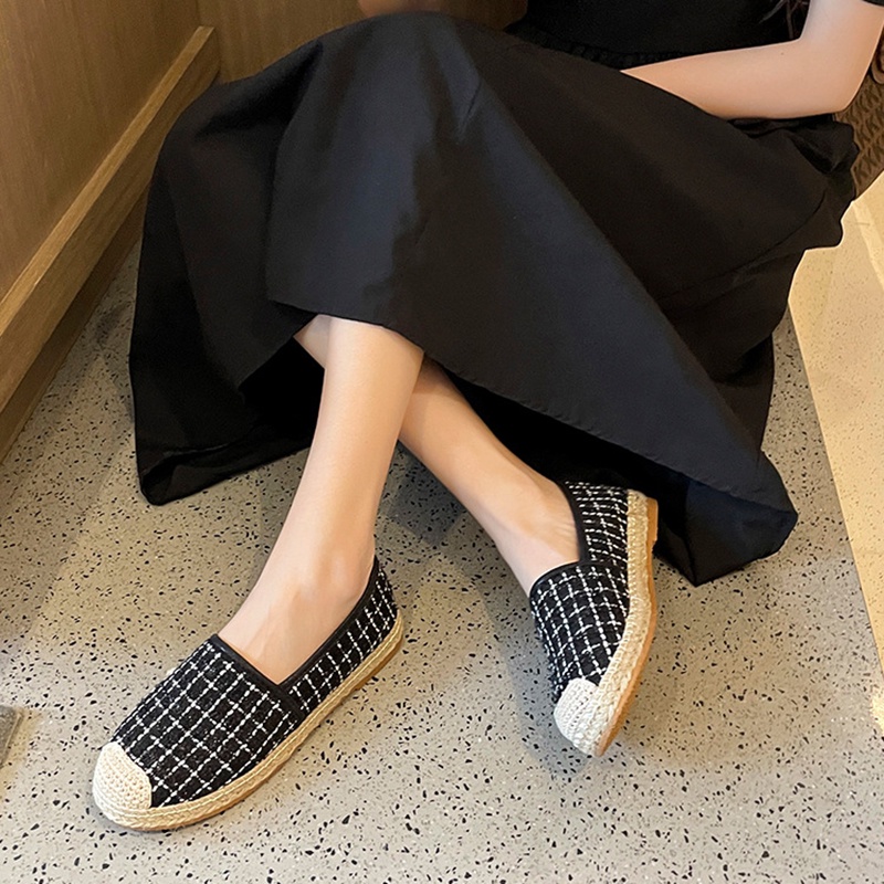 Giày đế mềm IELGY in họa tiết kẻ sọc kiểu Hàn Quốc cho nữ