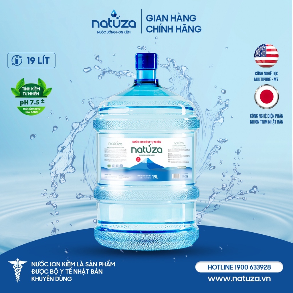 Nước uống ion kiềm Natuza bình 19L pH 7.5
