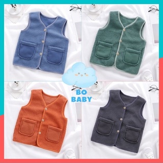 Áo Khoác Gile Cho Bé, Áo Gile Lông Cừu Cho Bé Trai, Bé Gái 2,3,4,5 Tuổi, Chất Mềm Mại Ấm Áp- BoBaby