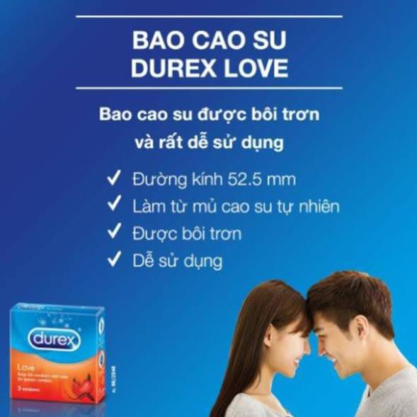 [ SIÊU RẺ ] Bao cao su Durex Love 3 bao [ SHOP YÊU THÍCH ]