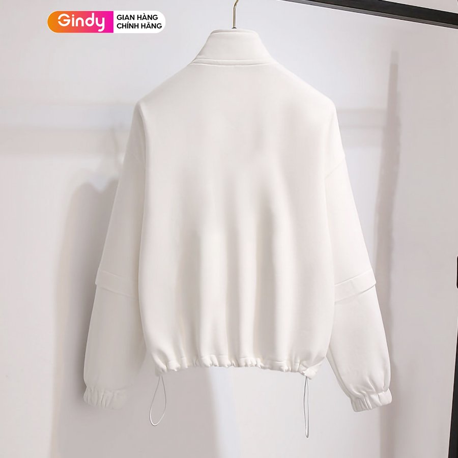 Áo khoác jacket varsity form rộng nam nữ local brand GINDY dài tay thiết kế khóa kéo ulzzang thời trang thu đông A12106