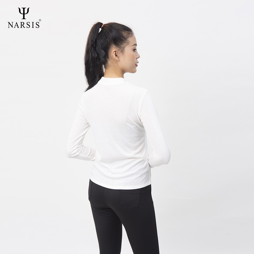 Áo thu đông nữ Narsis L0061 chất Cotton màu trắng