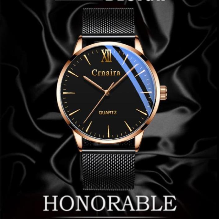 [HÀNG CHUẨN AUTH] Đồng Hồ Nam Crnaira Japan C3079 Siêu Mỏng Dây Thép Lụa Cao Cấp