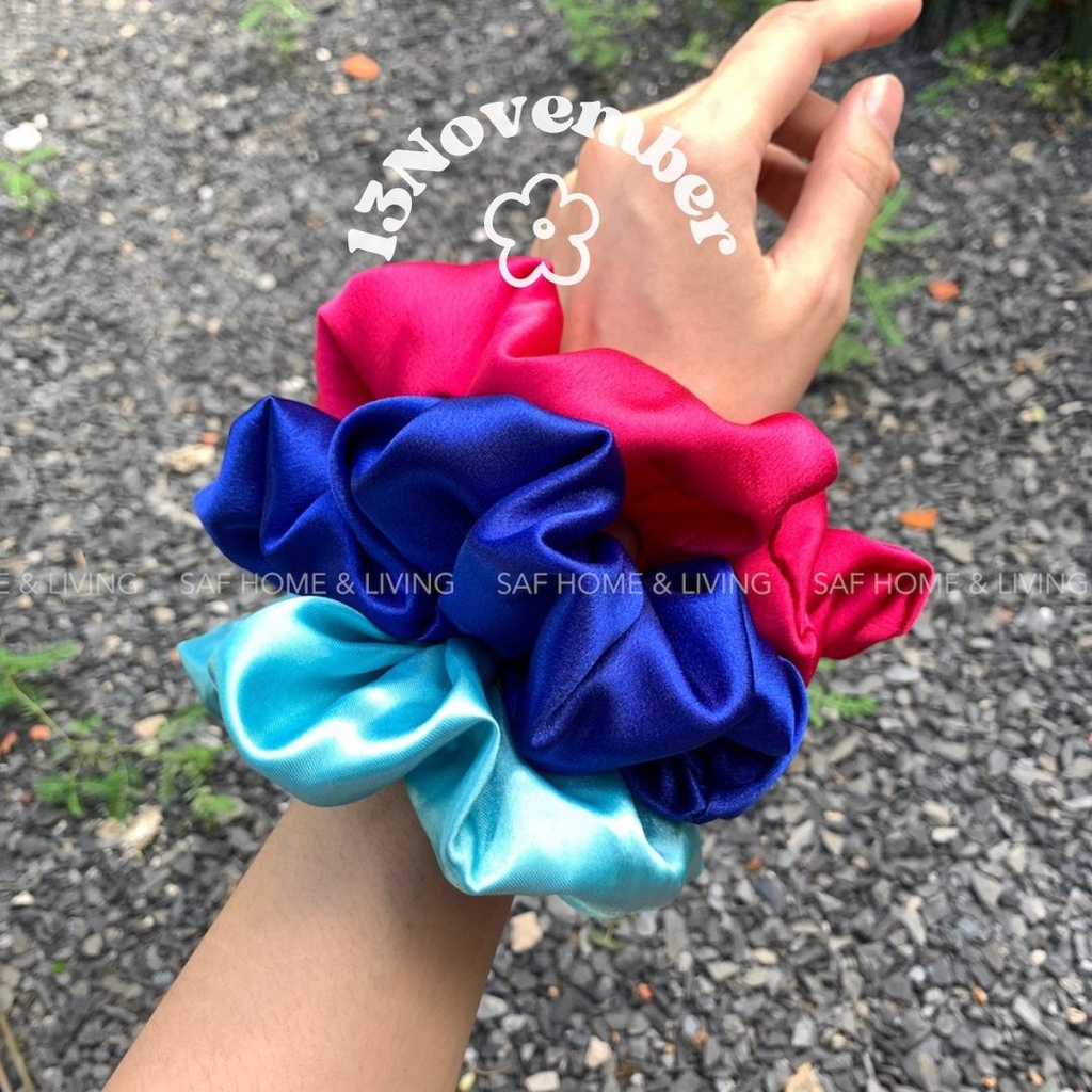 Scrunchies Cột Tóc Vải Lụa Satin, Phi Bóng Phong Cách Hàn Quốc Hiện Đại Dễ Thương Trơn Ánh