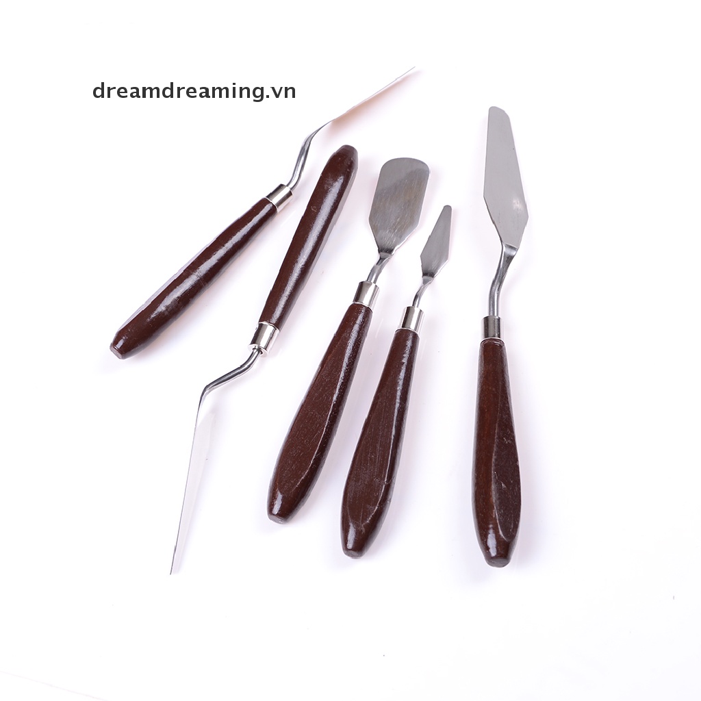 Bộ 5 Dụng Cụ Vẽ Tranh Bằng Thép Không Gỉ Tiện Lợi