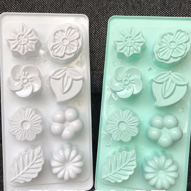 Khay bông hoa lá trái dâu vỉ đá, khuôn rau câu 8 viên- SF-HPL67 Jelly mold Ice cube tray