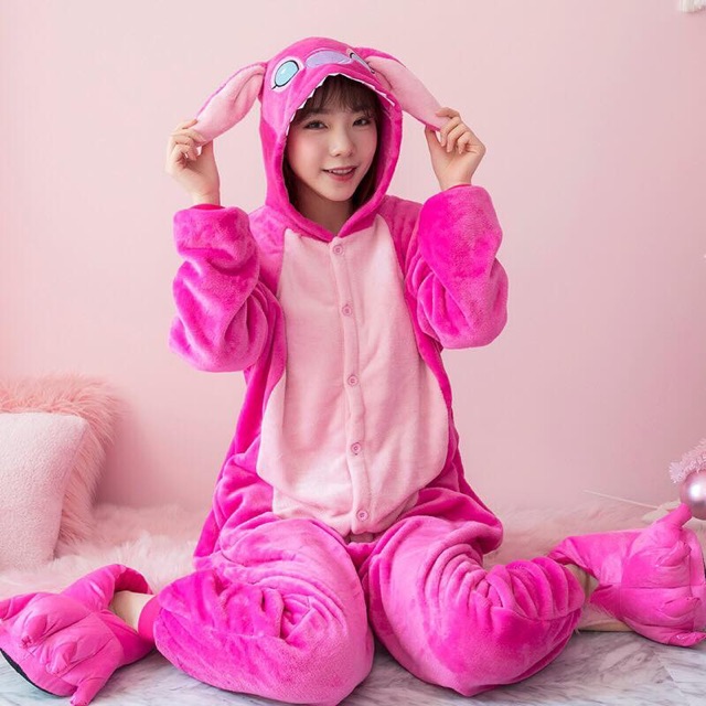 Bộ Đồ Thú Stitch Hồng ⭐️ FREESHIP ⭐️ Bộ đồ hình thú Stitch hồng người lớn - Hàng Cao Cấp