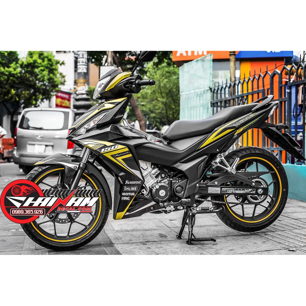 Tem Trùm Winner 150 Đen Chỉ Đỏ Motul Aka