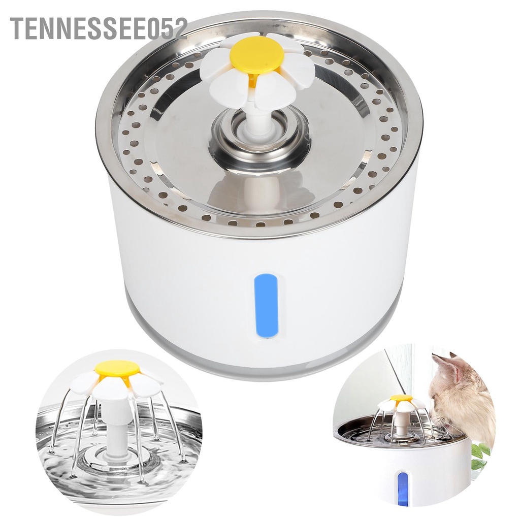 Tennessee052 Máy uống nước tự động bằng thép không gỉ 100‑240V cho thú cưng