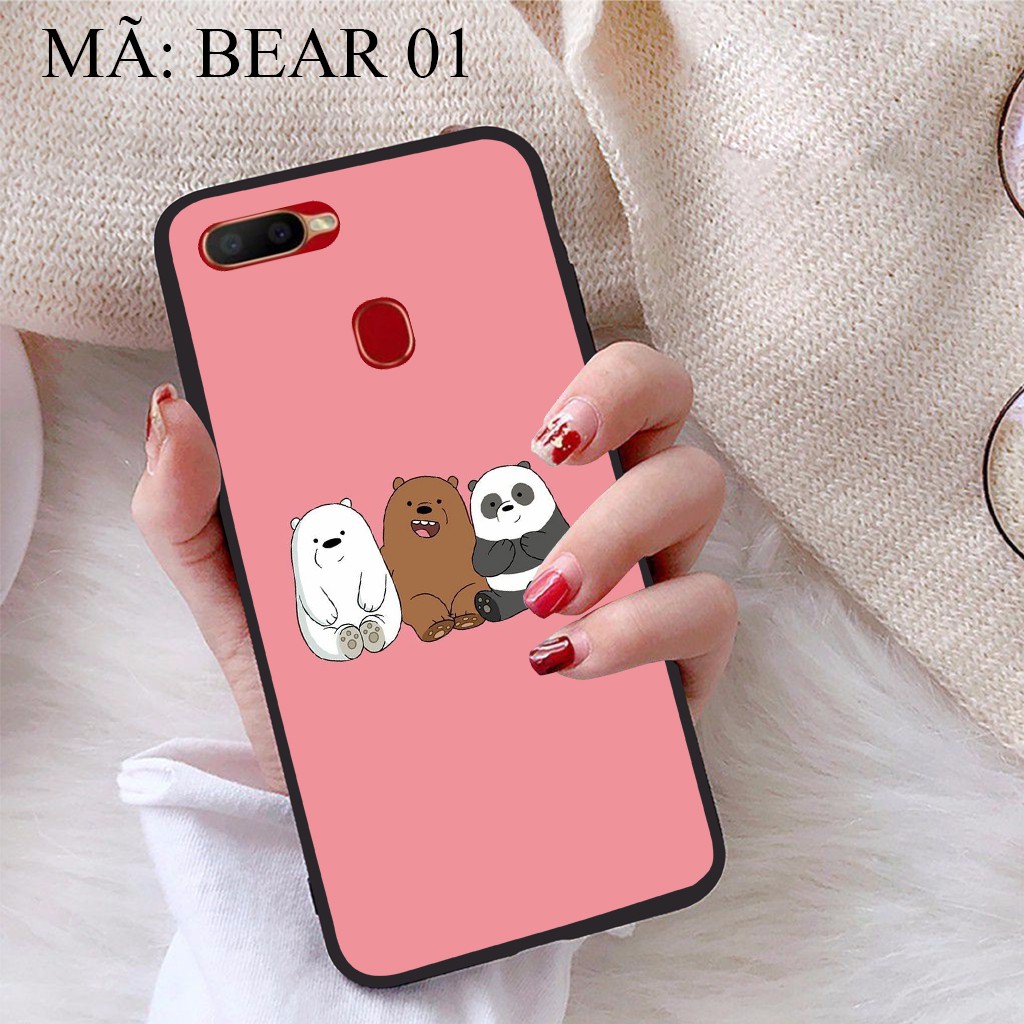 Ốp lưng Oppo A5S viền dẻo TPU BST Gia Đình Nhà Gấu