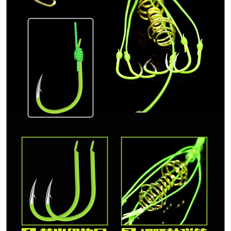 Lưỡi câu cá lăng xê  màu xanh Hộp 4 lưỡi siêu bén siêu nhậy chính hãng chất lượng giá rẻ