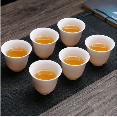 Bộ 6 chén trà, sứ bạch định , dùng uống trà cho người bán chuyên nghiệp và uống trà xanh.
