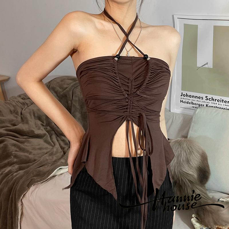 Áo Tank Top Dây Rút Thời Trang Mùa Hè Dành Cho Nữ