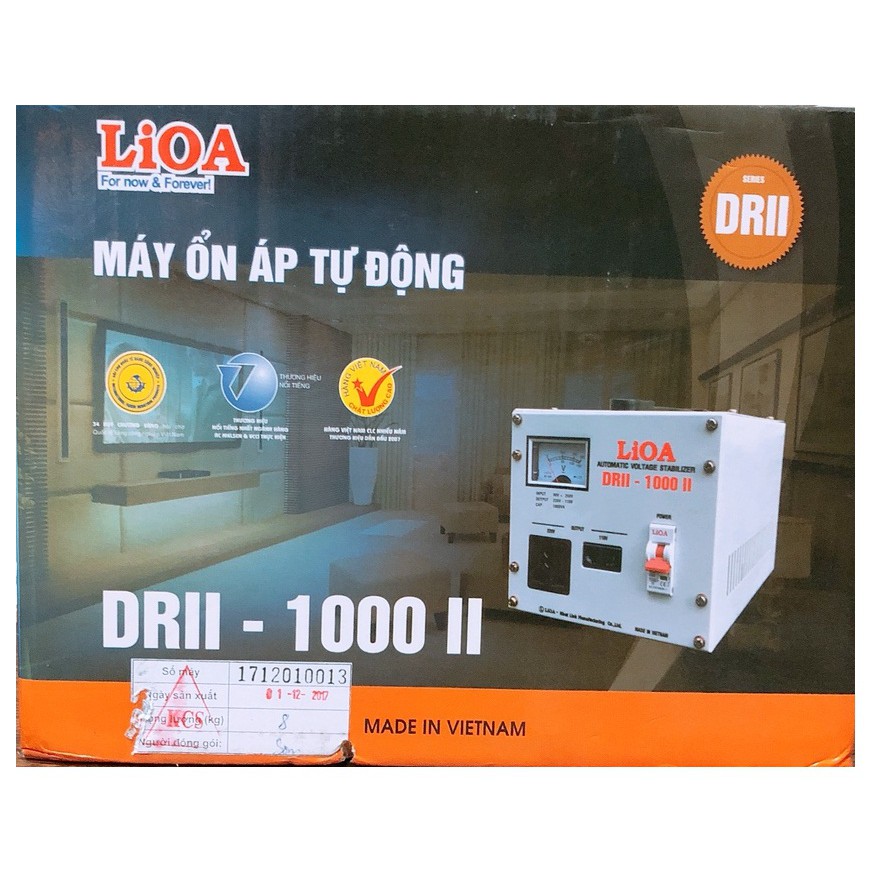 Ổn áp 1 pha LIOA DRII-1000 II 1.0kVA điện áp vào 50V - 250V ( Thế hệ mới 2018 )
