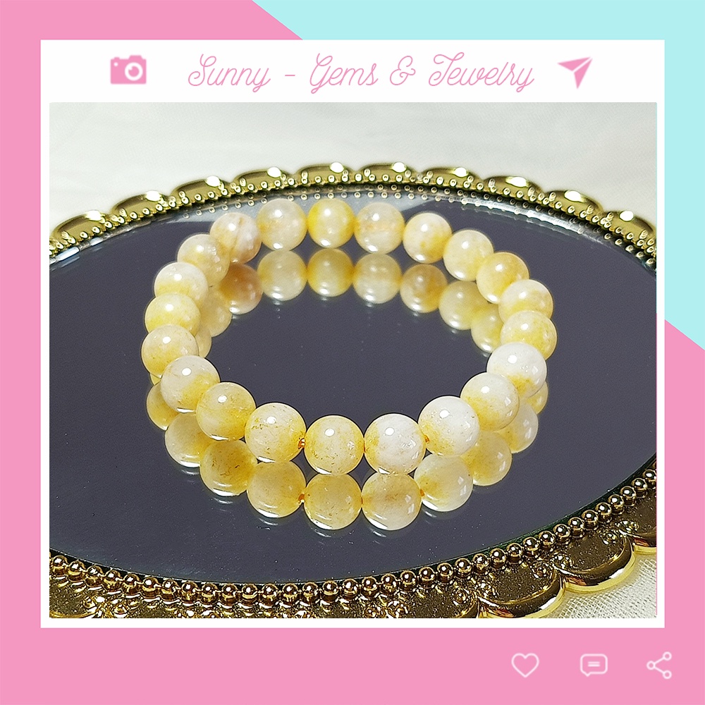 Vòng tay phong thủy may mắn màu trắng vàng hút tài lộc hợp mệnh kim SN097 SUNNY JEWELRY
