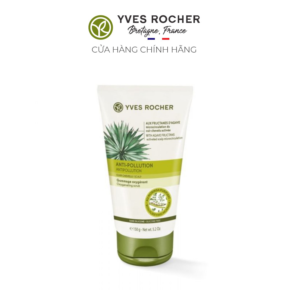 Làm Sạch Tế Bào Chết Da Đầu Yves Rocher Anti-Pollution Oxygenating Scrub 150g