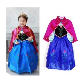 Đồ hoá trang Halloween cho bé gái-Đầm công chúa Anna ElSa dài tay