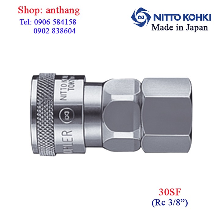 Khớp nối nhanh khí nén SF (đầu cái) bằng thép mạ - Nitto (Nhật bản)