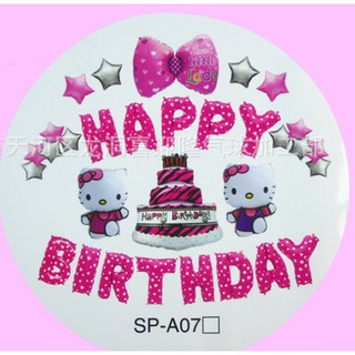 Bộ bóng bay Happy birthday nhiều chi tiết kitty doremon siêu nhân cho bé , trang trí sinh nhật