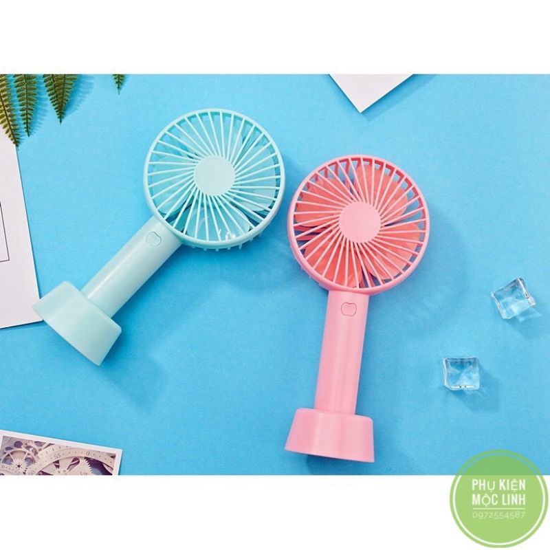 ☘️LIÊN TỤC 5 TIẾNG☘️ Quạt cầm tay tặng đế để bàn 1.200mah - quạt mini sạc tích điện 6 màu thời trang