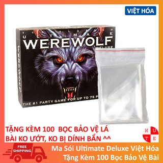 Combo ma sói ultimate deluxe việt hóa tặng kèm 100 bọc bảo vệ lá bài