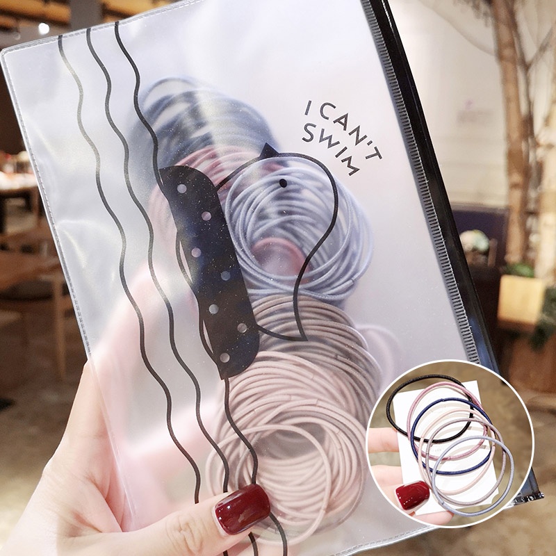 Dây Buộc Tóc Cao Su Co Giãn Loại Nhỏ Phong Cách Hàn Quốc Đơn Giản Cho Nữ