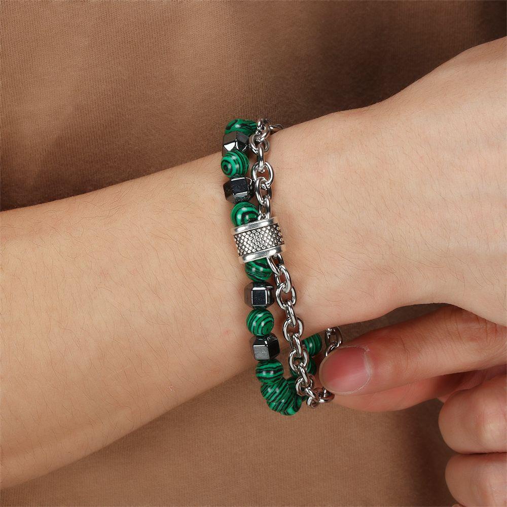 Vòng Tay Chuỗi Hạt Đá Obsidian 8mm Giảm Căng Thẳng Cho Nam