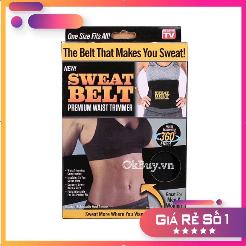 Đai quấn bụng nóng SWEAT BELT sinh nhiệt giảm mở cho người ít vận động, phụ nữ sau khi sinh