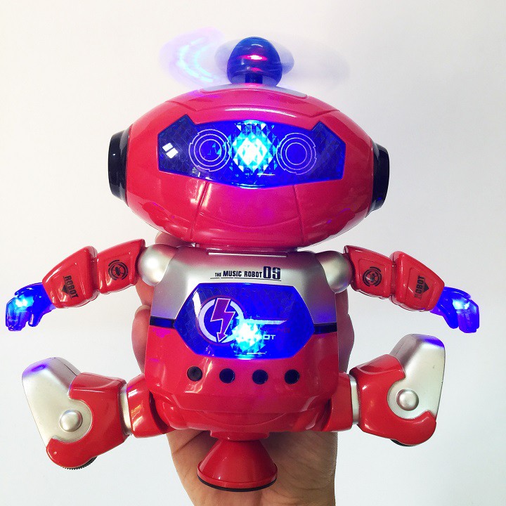 Đồ Chơi Robot Dancer Nhảy Múa Quay 360 độ Màu Cam, Chạy Pin Phát Sáng Độc Đáo, Có Nhạc Vui Nhộn