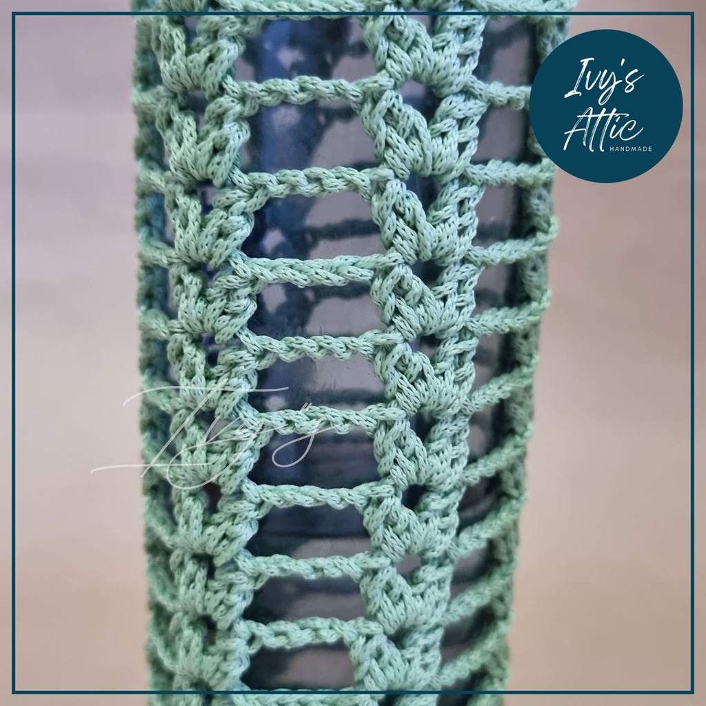 Túi đựng bình giữ nhiệt hoạ tiết lá nhiều màu nhiều kích thước đan handmade