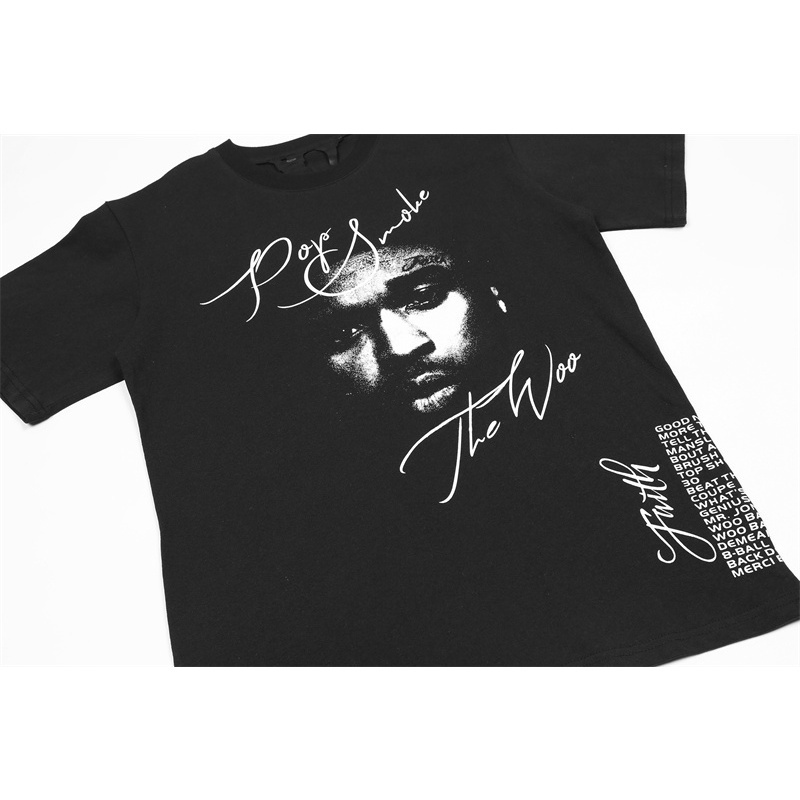 Áo Thun Cotton Tay Ngắn In Chân Dung VL &amp; E Thời Trang Đường Phố Unisex