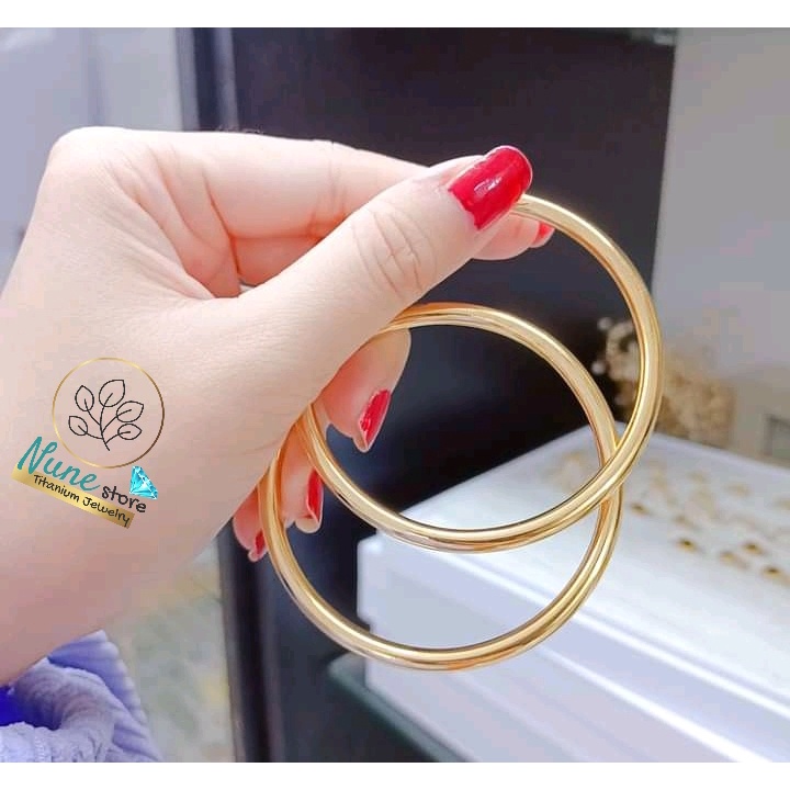 Vòng tay, lắc tay titan nữ không gỉ cao cấp trơn Nune store kiểu Hàn Quốc | BigBuy360 - bigbuy360.vn