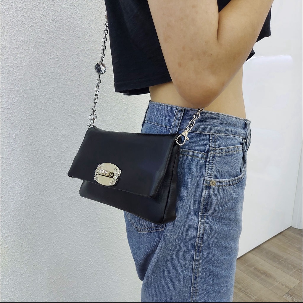 Túi Đeo Chéo Da Mềm Khóa Đính Đá Thời Trang Cidu CD56