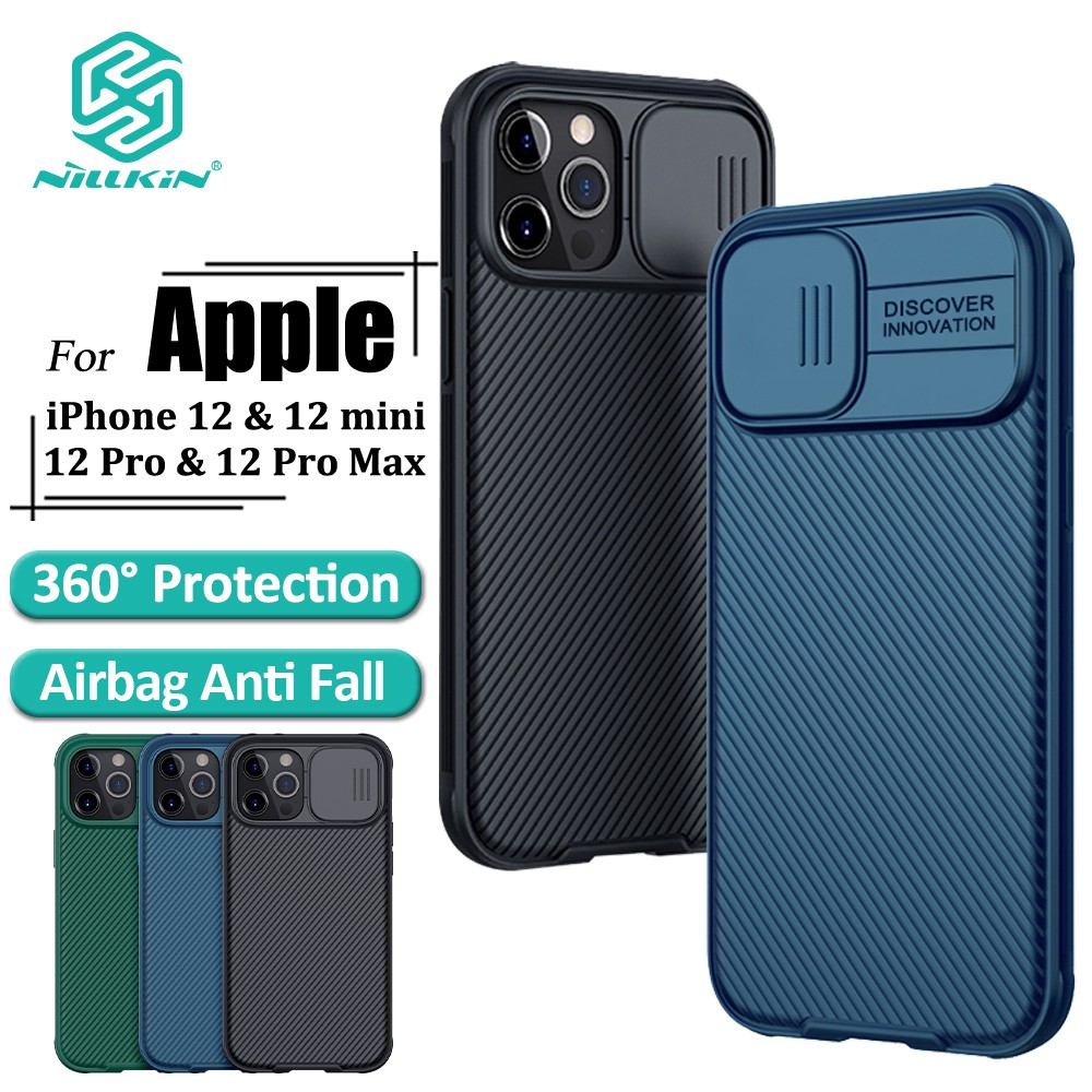 Ốp Điện Thoại NILLKIN Có Nắp Trượt Bảo Vệ Camera Tráng Gương Cho iPhone 14 Pro max 13 Pro 12 11 Pro 14 Pro max 13 mini 14 plus