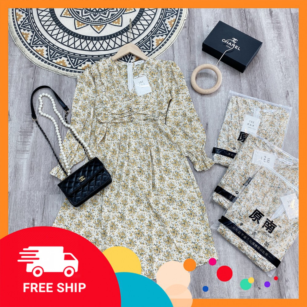 Váy Hoa Nhí Xinh Xắn [ 𝐅𝐑𝐄𝐄 𝐒𝐇𝐈𝐏 ] Chất liệu voan mềm loại 1 ,Váy lên fom chuẩn mẫu mặc , có khoá kéo sau lưng