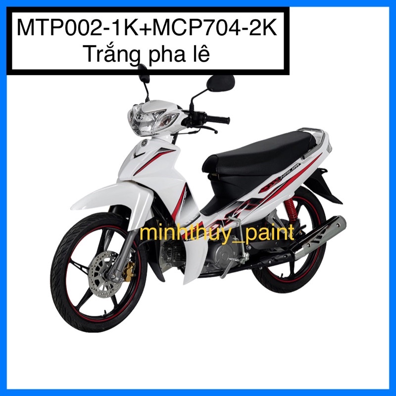 Sơn xe máy Yamaha Sirius màu Trắng pha lê MTP002-1K và MTP704-2K Ultra Motorcycle Colors