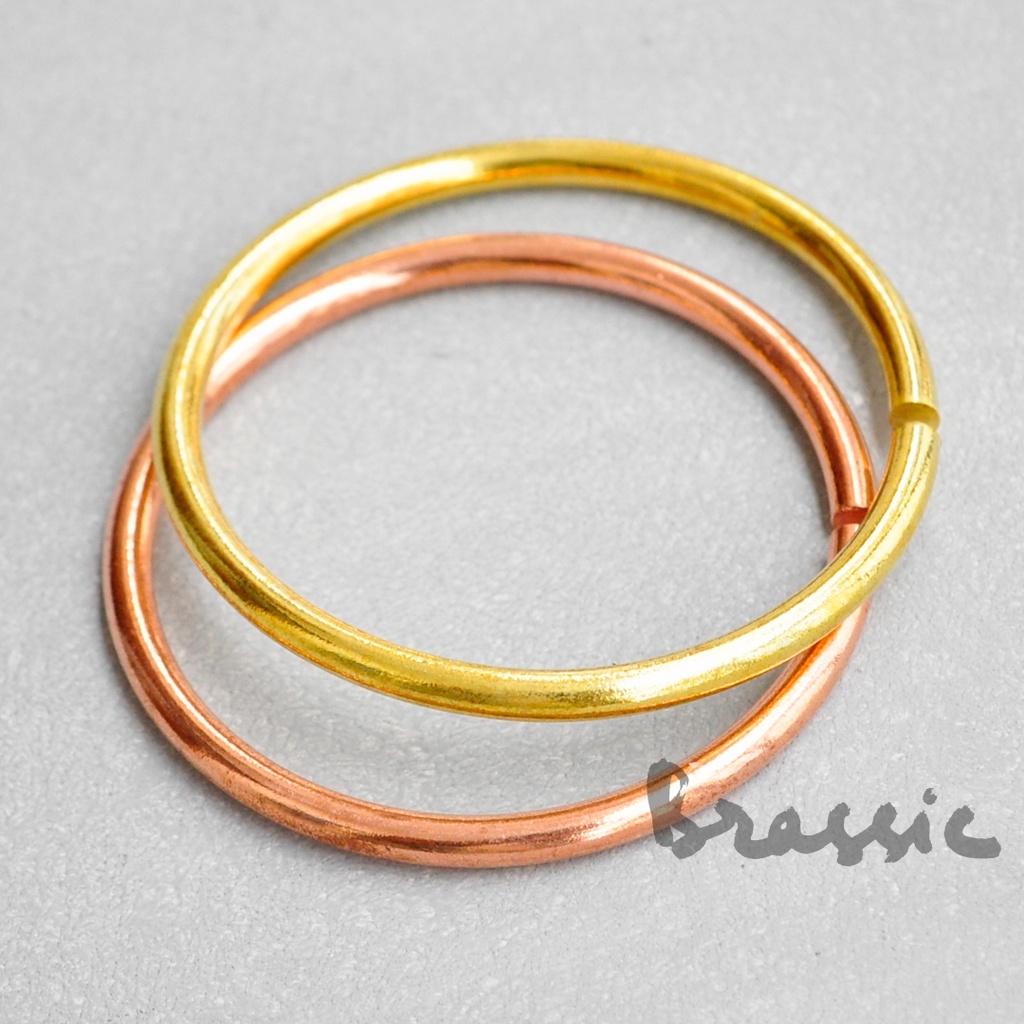 Vòng tay đồng nam nữ, kiềng đồng trơn vintage VT27, có hai loại đồng thau và đồng đỏ