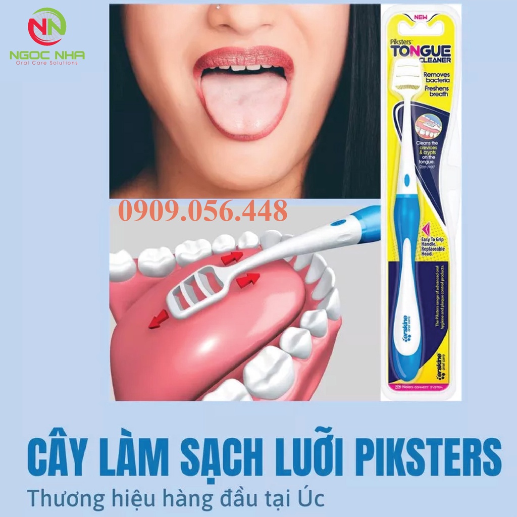 Cây làm sạch lưỡi, nạo lưỡi Piksters – 3 lưỡi kép